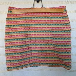 Bright Patterned Pencil Skirt